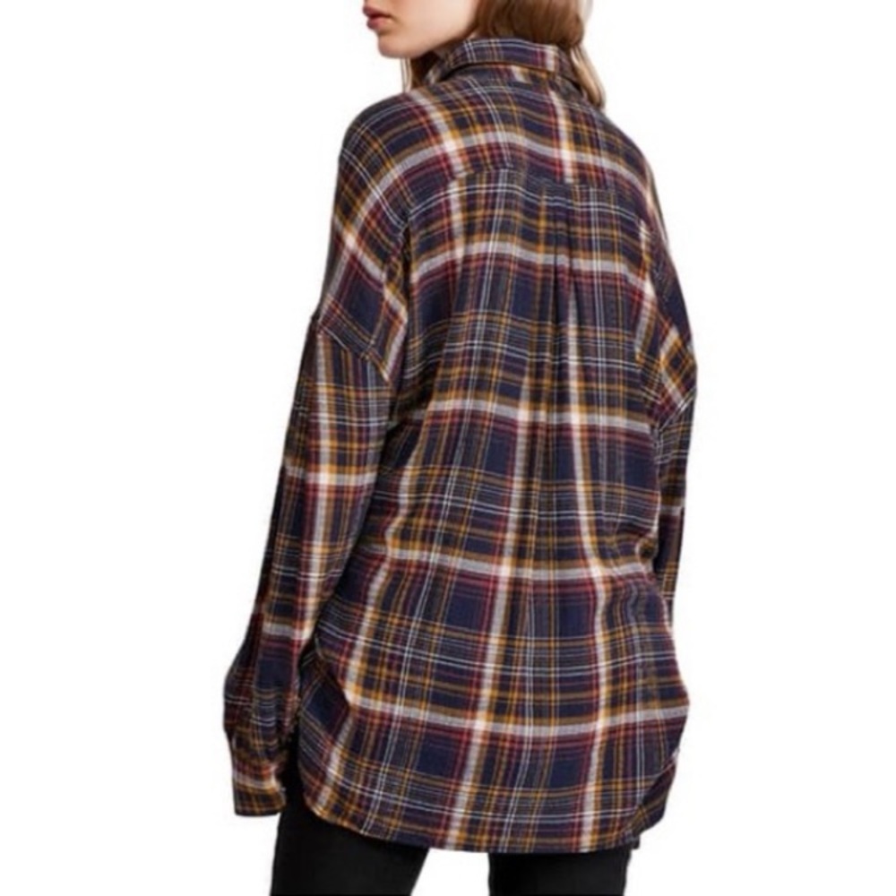 Free People Hidden Valley Plaid Button Front Shirt We The Free - Picture 13 of 16
